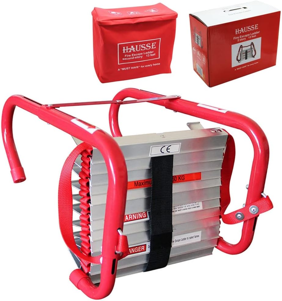 Hausse Retractable 2 Story Fire Escape Ladder, 13 Feet